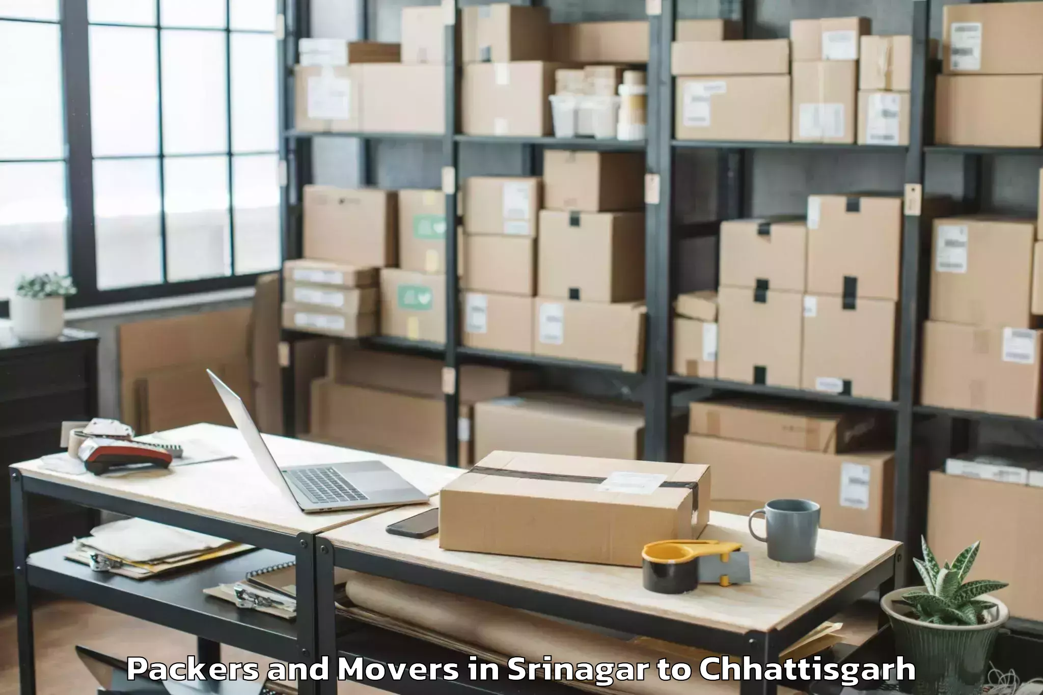 Efficient Srinagar to Bilaigarh Packers And Movers